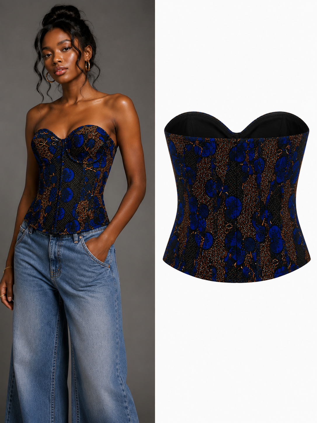 Adeze African Print Corset Top
