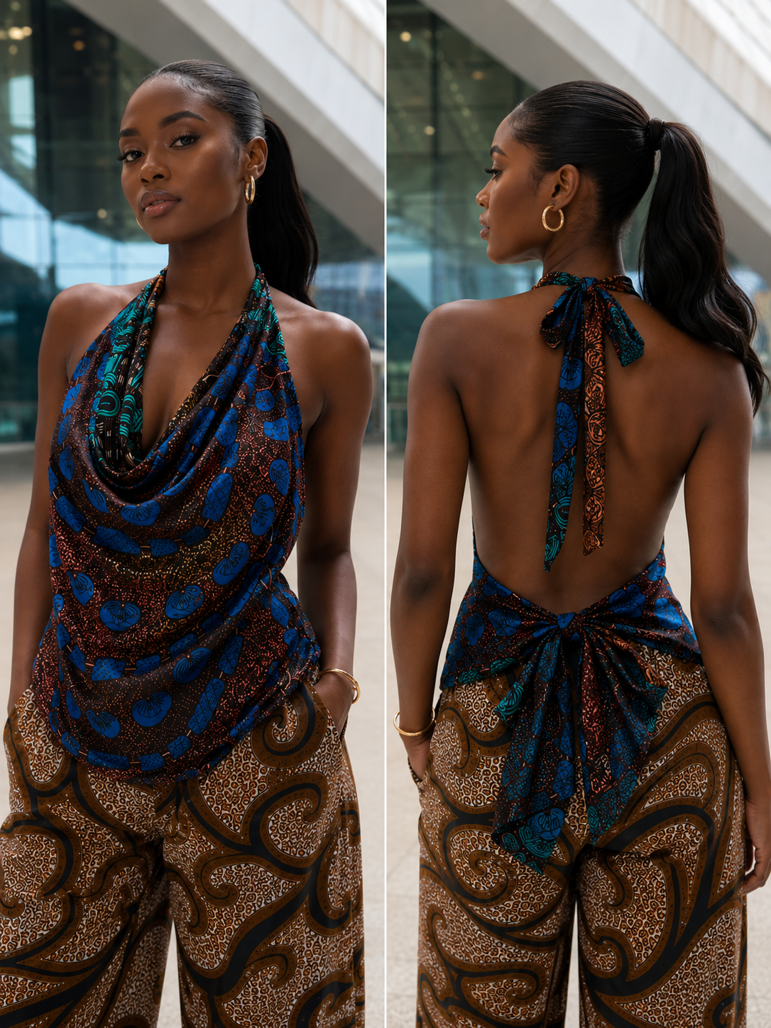 Zuri Reversible Silk Halter Top