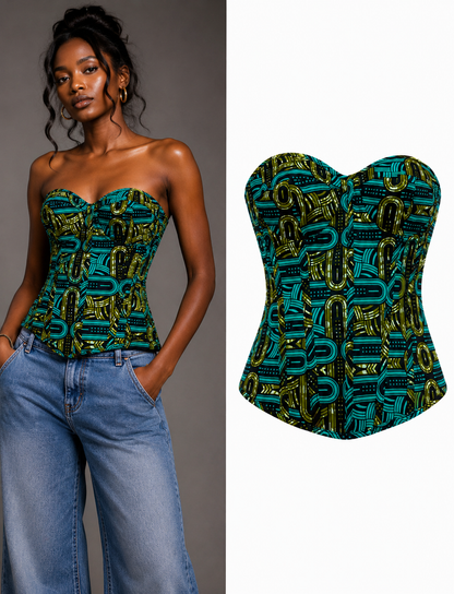 Adeze African Print Corset Top - MAHOSTYLE