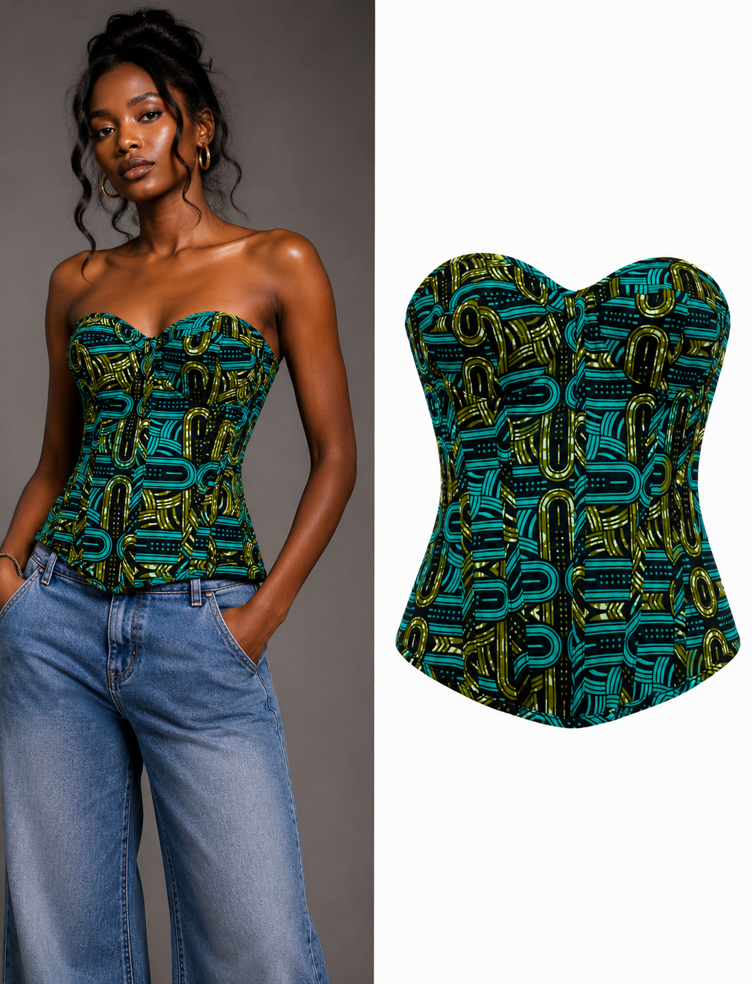 Adeze African Print Corset Top
