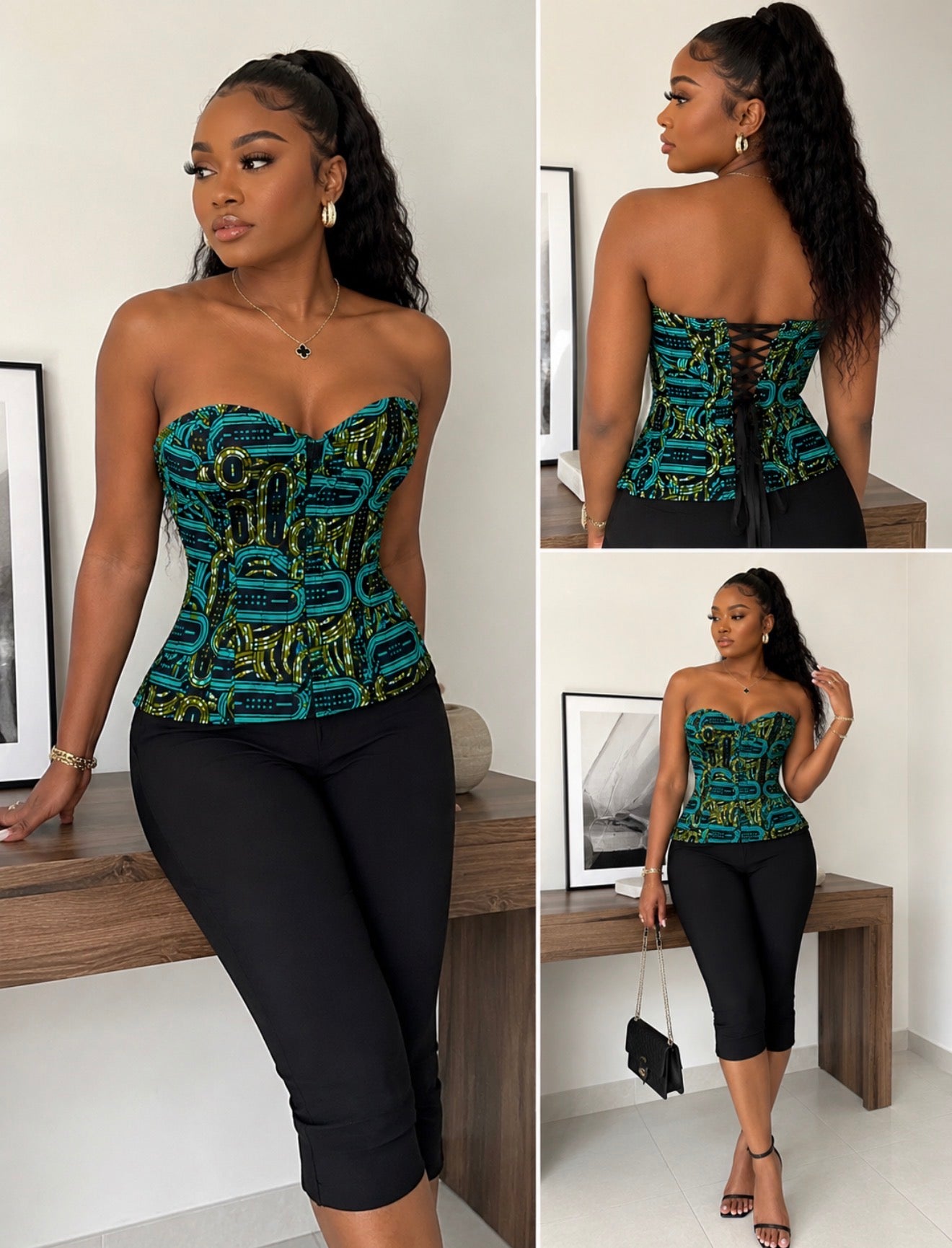 Adeze African Print Corset Top