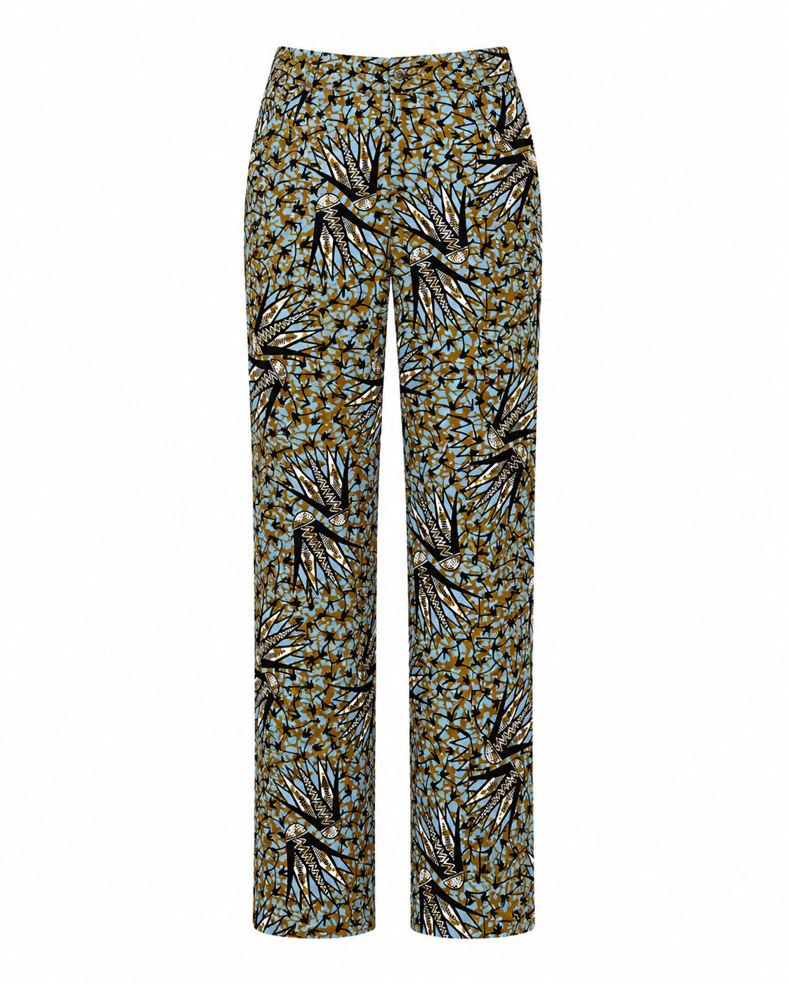 Ugo African Print Straight-Leg Trousers
