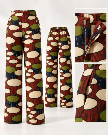 Ugo African Print Straight-Leg Trousers - MAHOSTYLE