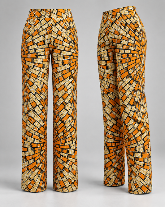Ugo African Print Straight-Leg Trousers