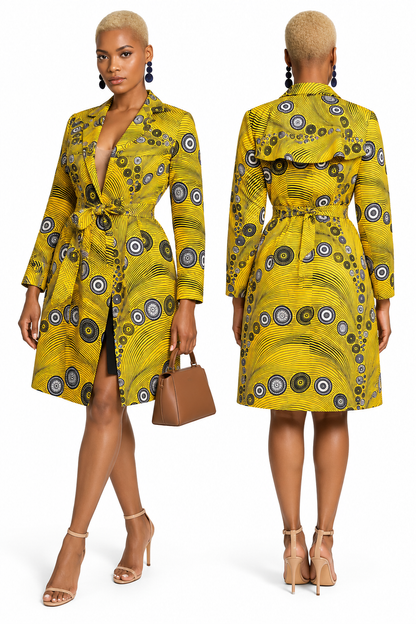 Tundry African print Jacket/Trench - MAHOSTYLE