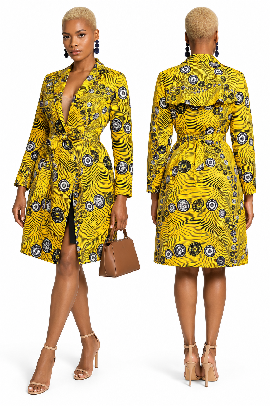 Veste/Trench Tundry en imprimé africain