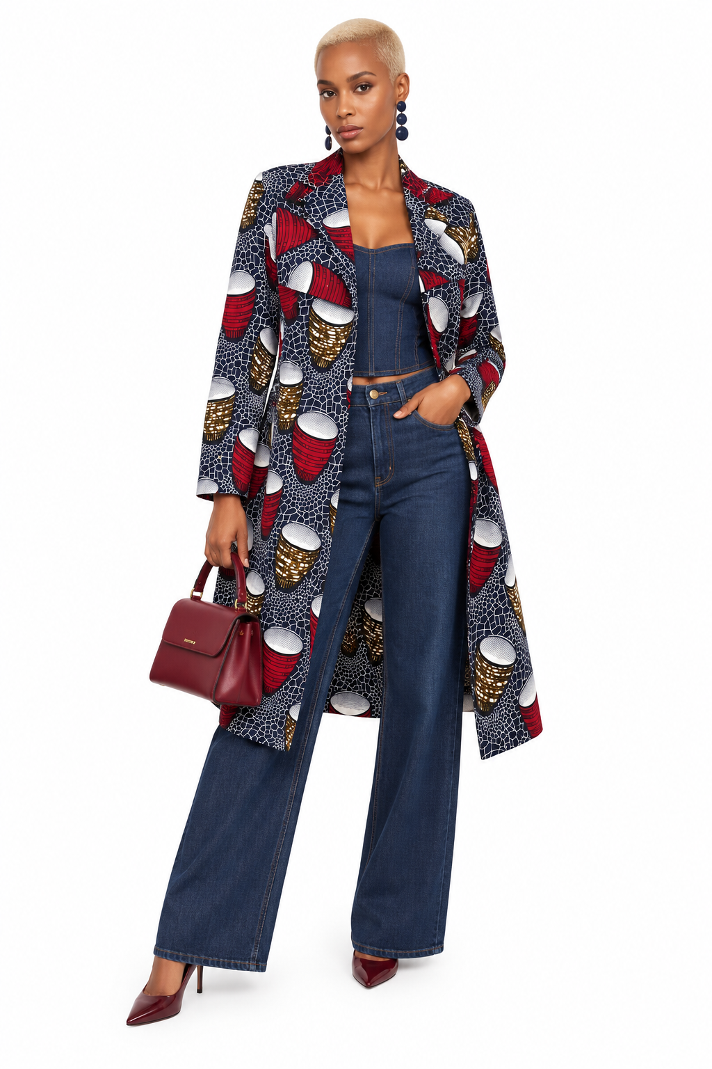 Veste/Trench Tundry en imprimé africain
