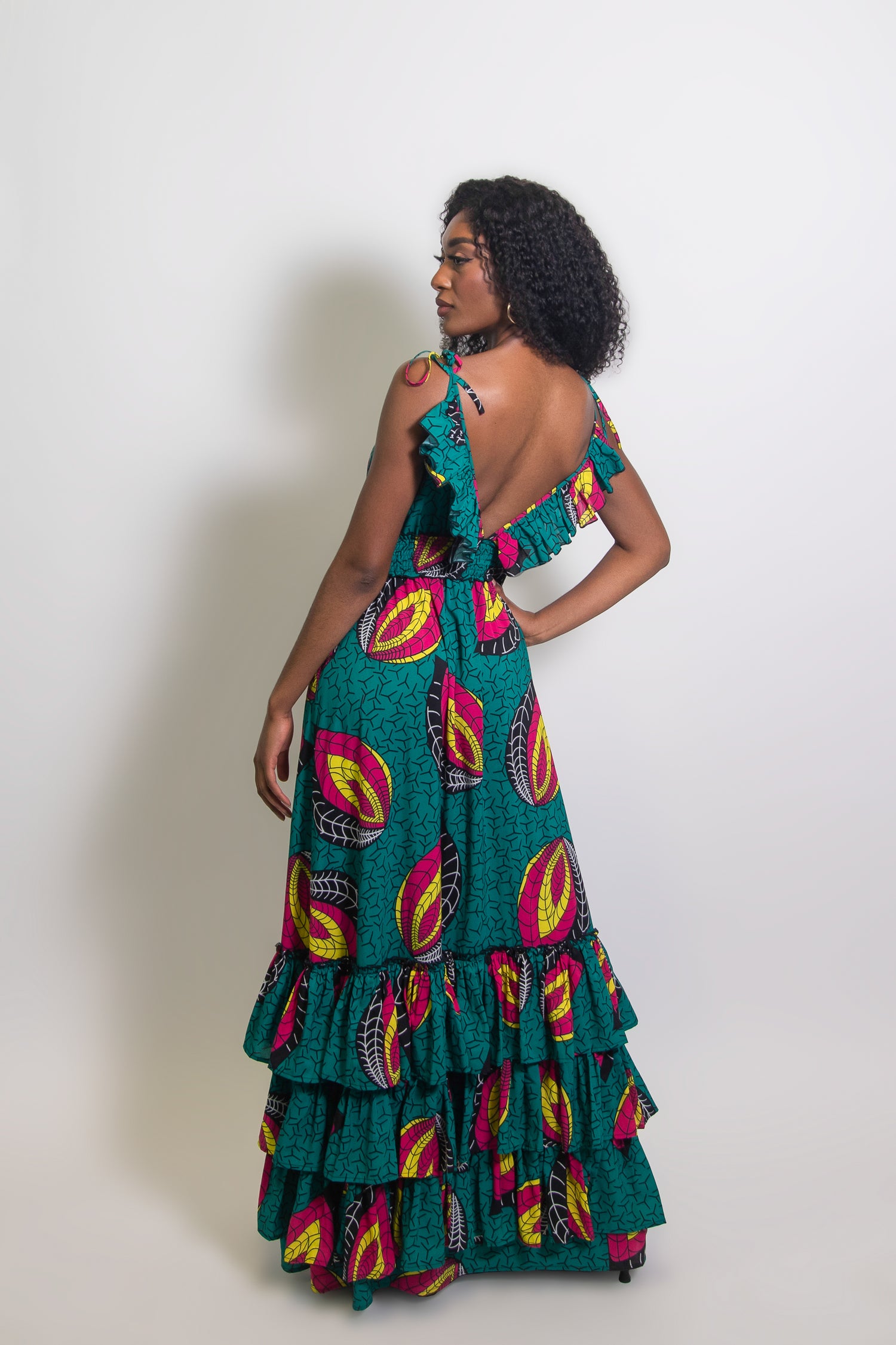 Tinu print Chiffon Maxi Dress - MAHOSTYLE