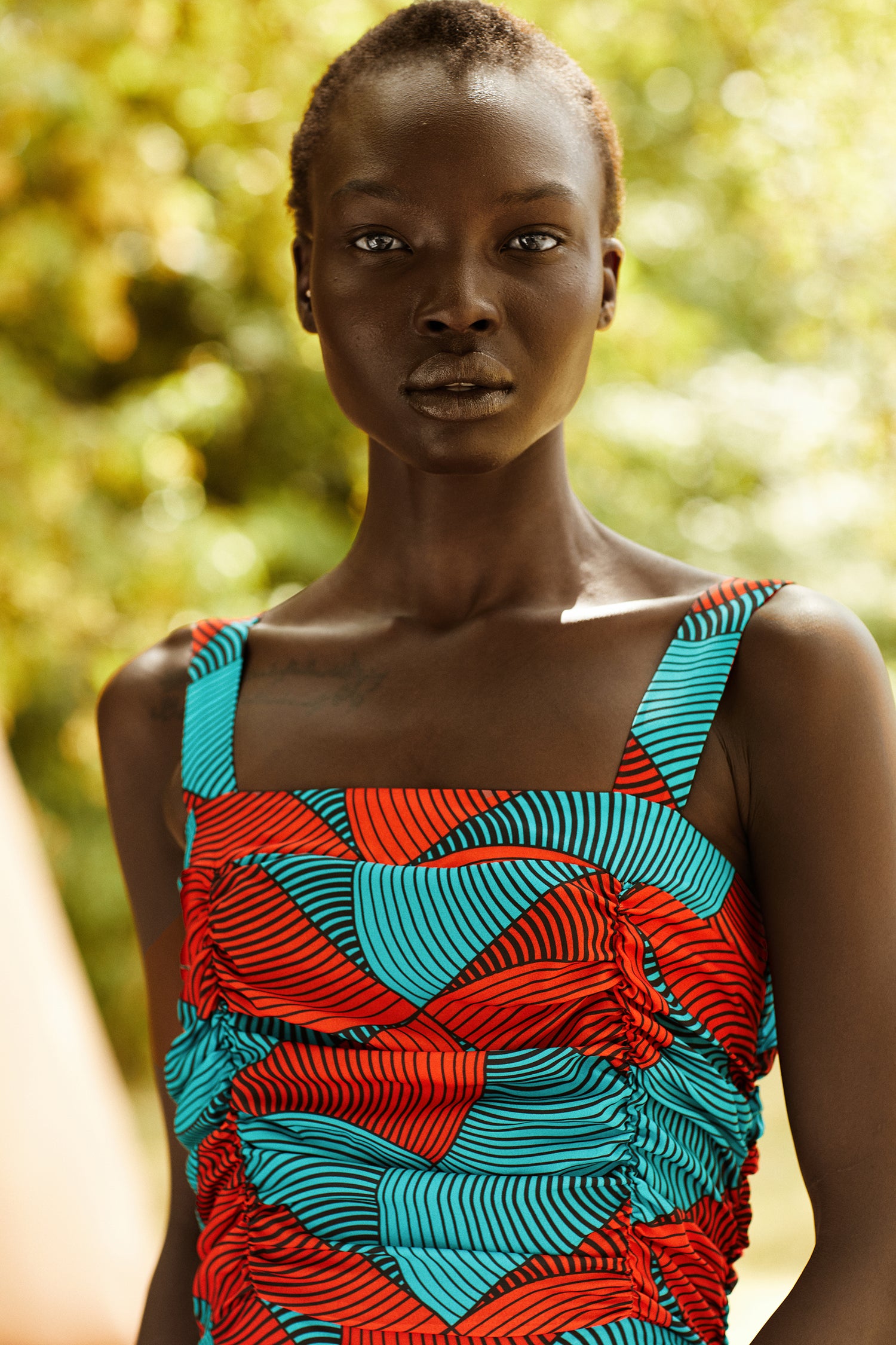 Ivie Midi African Print Dress (blue) - MAHOSTYLE