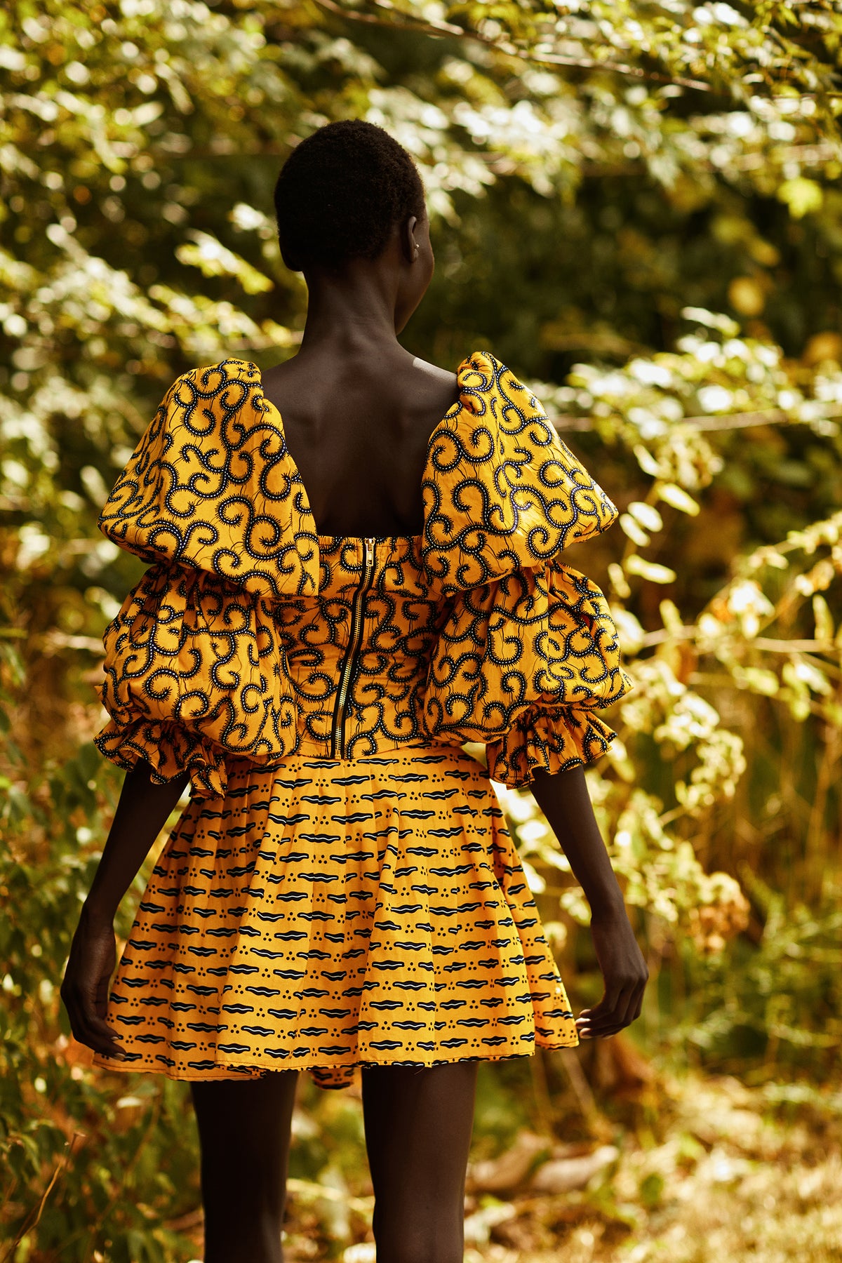 INI African Print Mini Pleated Skirt - MAHOSTYLE