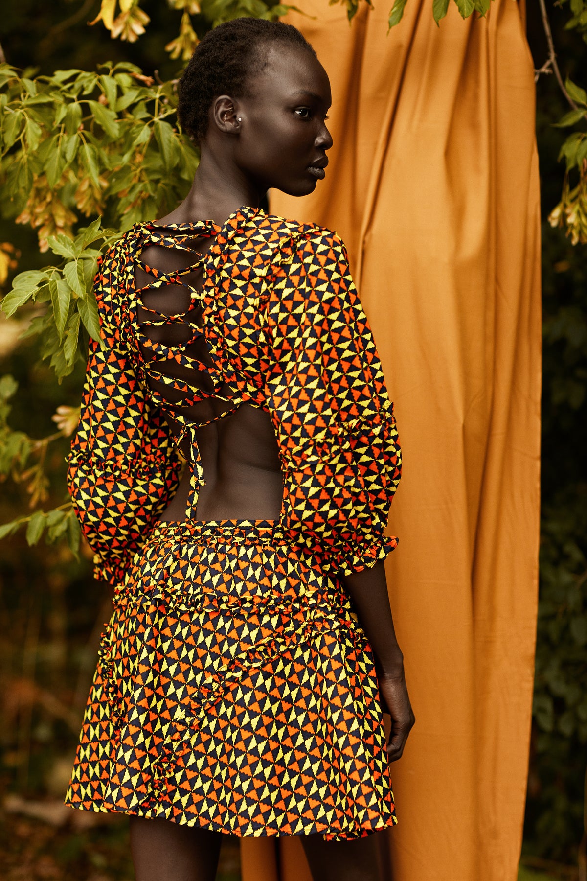 Temi African Print Dress (yellow/orange) - MAHOSTYLE