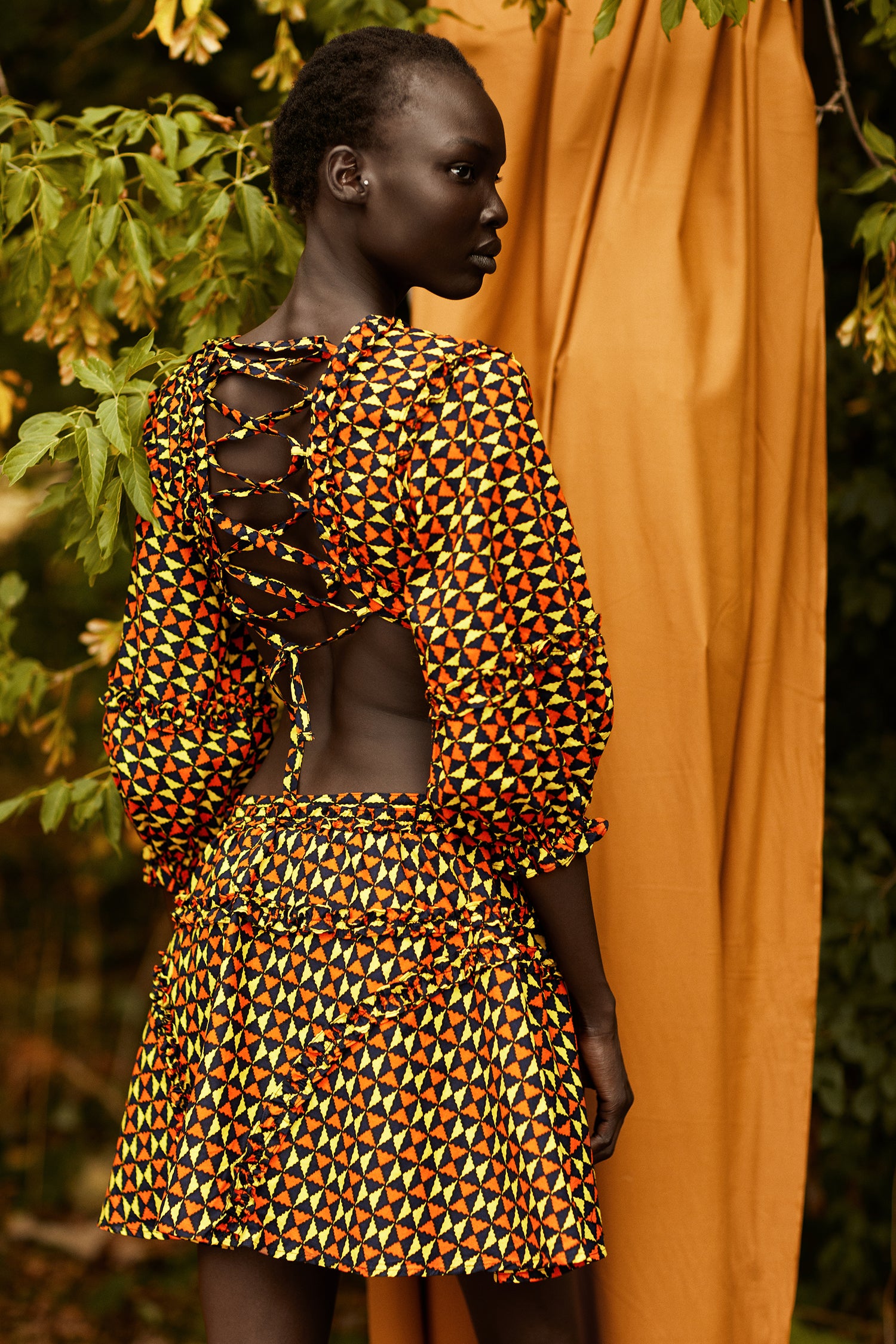 Temi African Print Dress (yellow/orange) - MAHOSTYLE