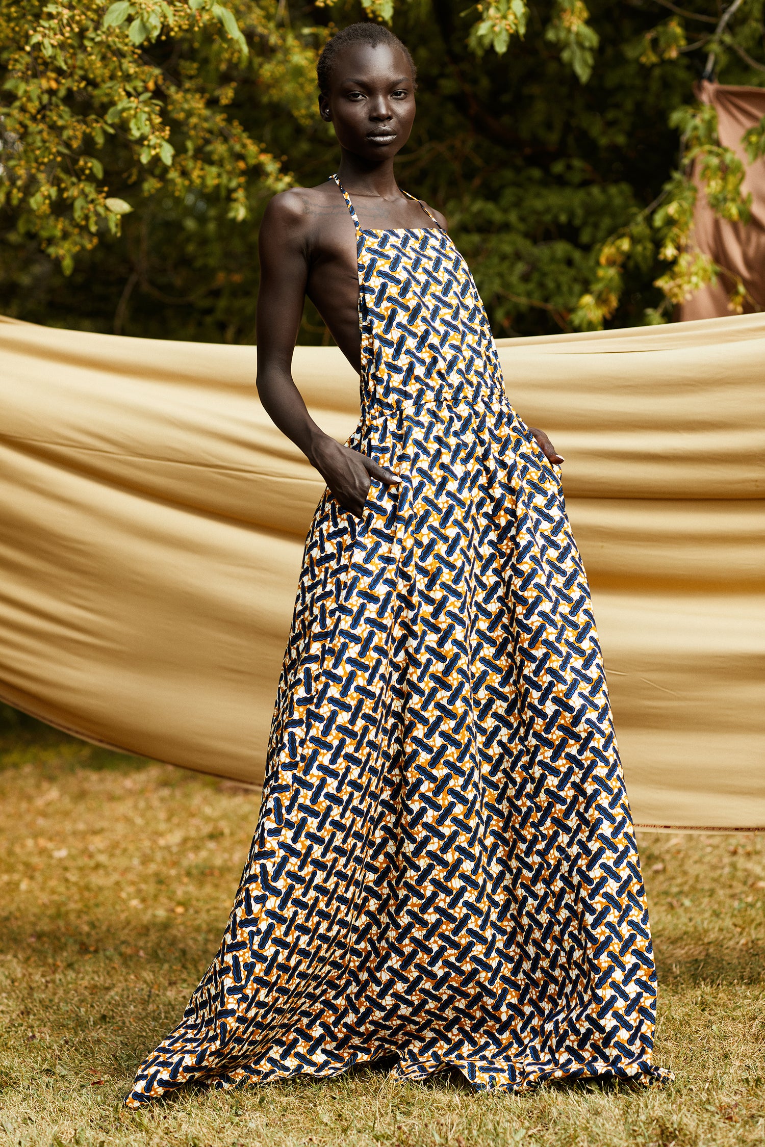 Uwak African Print Maxi Dress (Brown) - MAHOSTYLE