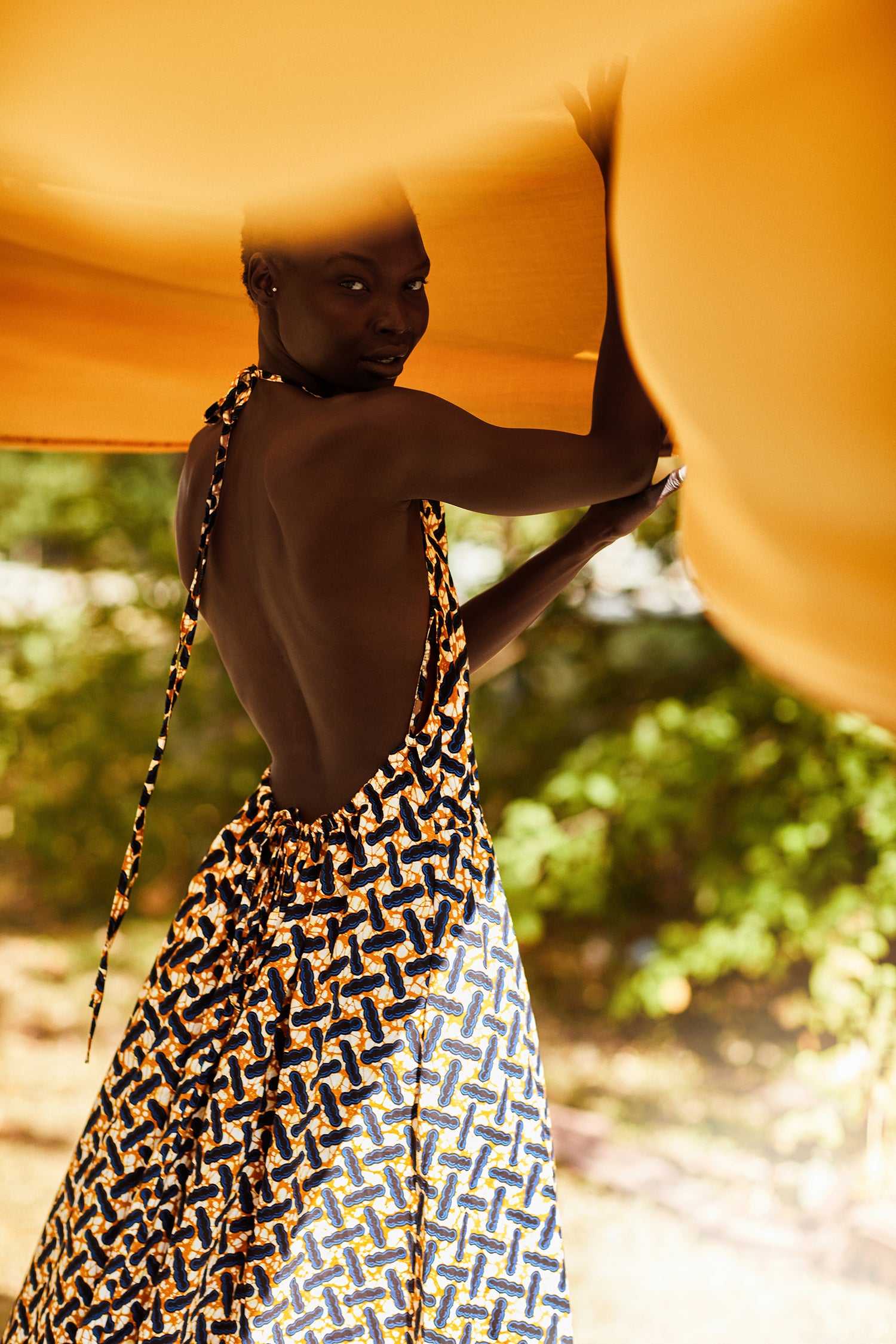 Uwak African Print Maxi Dress (Brown) - MAHOSTYLE